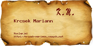 Krcsek Mariann névjegykártya